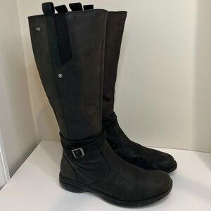 Merrell ☔️ Waterproof Tetra Strap Leather Black Zip Knee High Rain Snow Boots 9